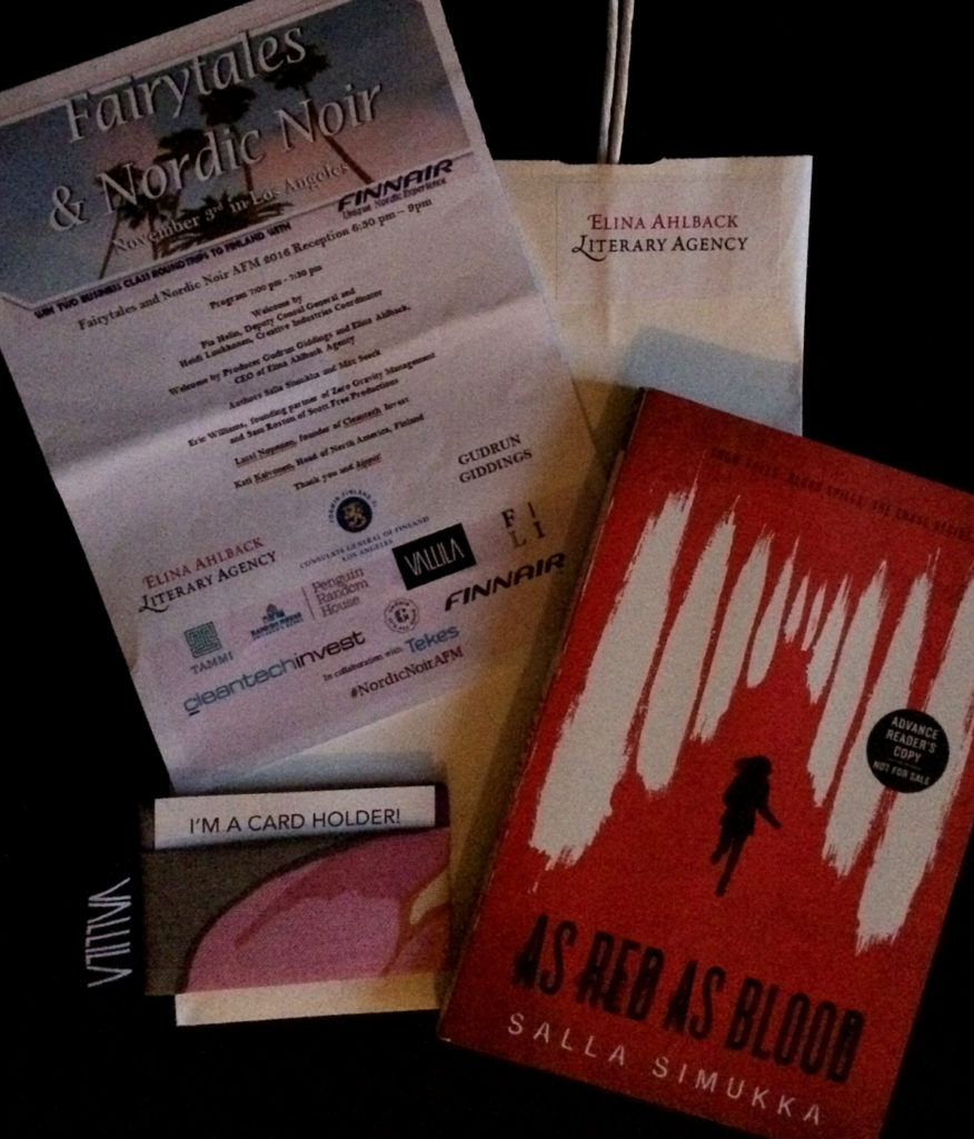 When we left we got Salla Simukka's new book As Red As Blood - the third part of the Snow White triology.