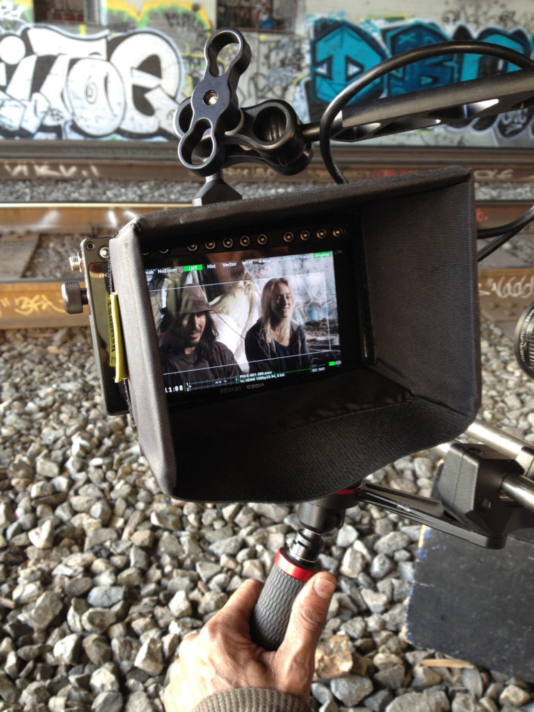 Looking through the scene we just shot.