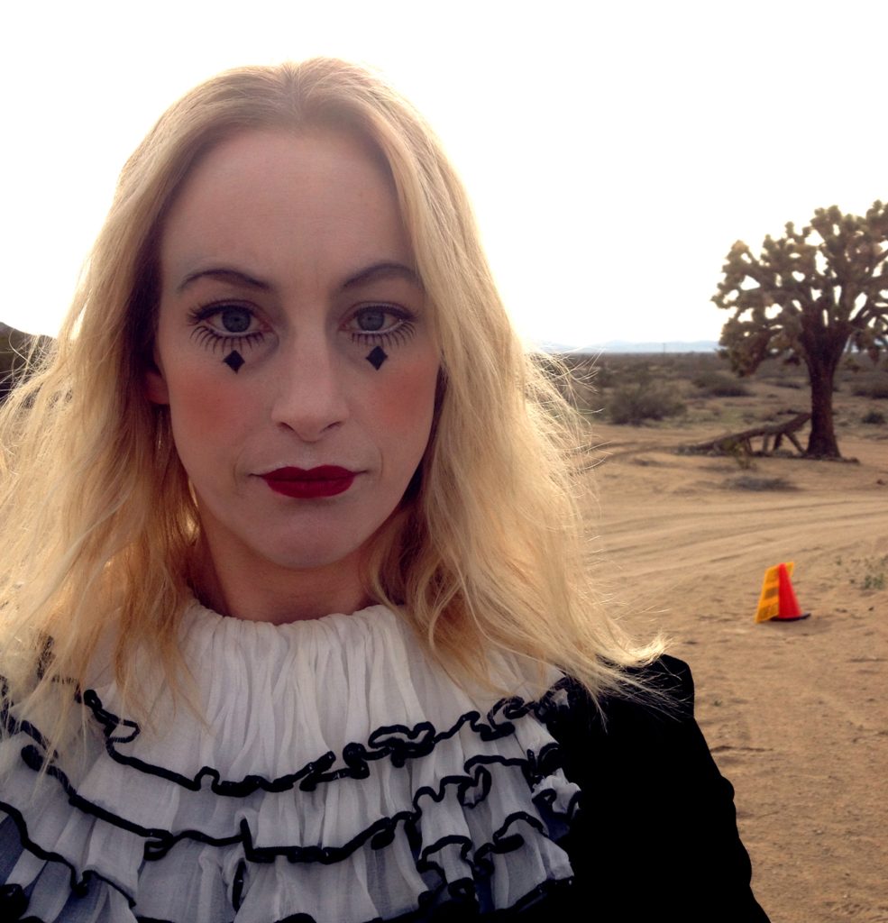 The sad clown in the desert.