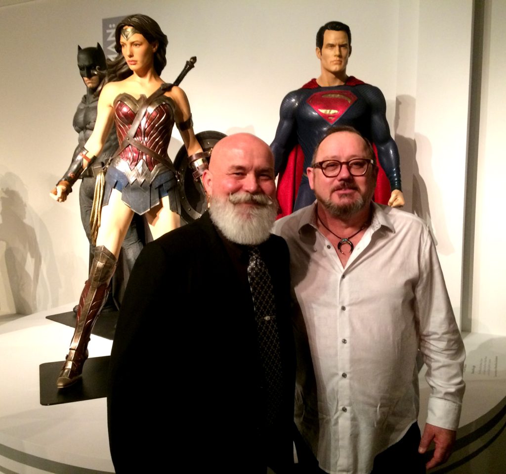 The costume supervisor of Batman vs. Superman, Bob Morgan, and his friend who dressed Superman.