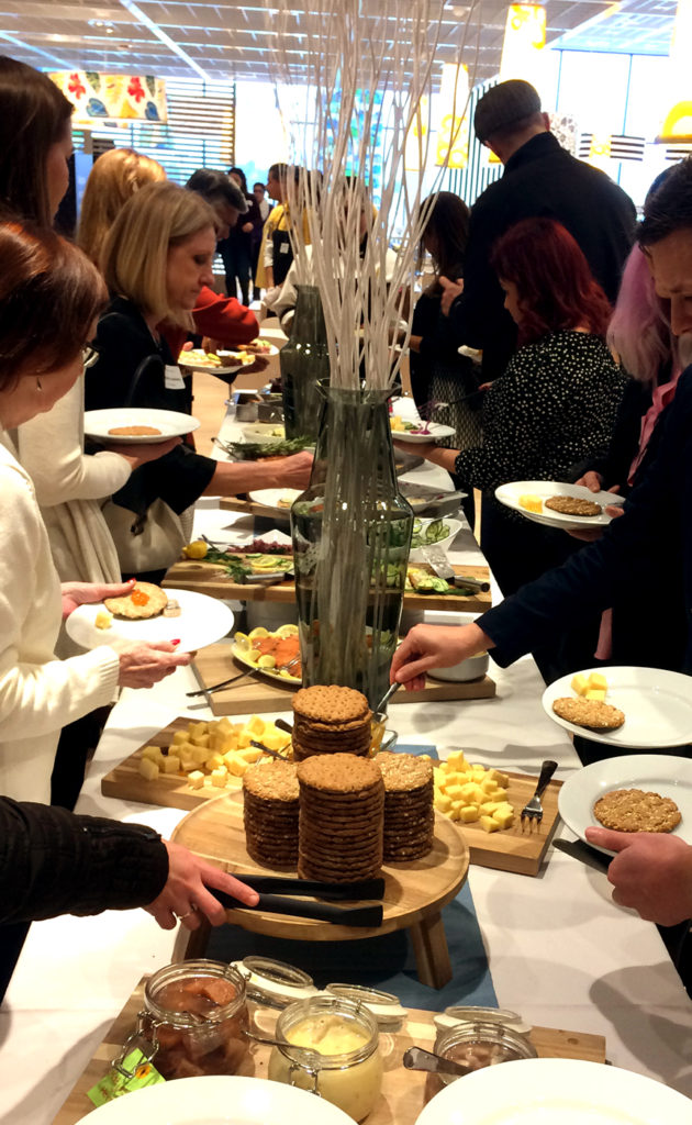 The Swedish IKEA smorgasbord started off with hardbread and herring...
