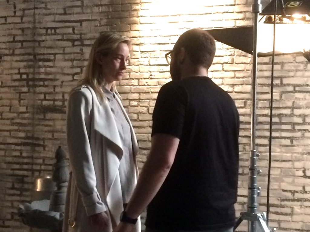 Director Vlad and I are talking about the next scene.