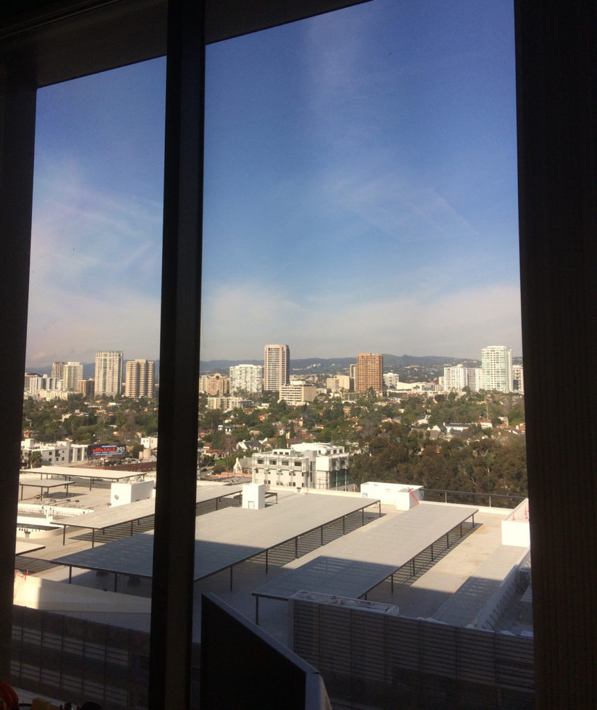 Stunning view from the office building where we shot.