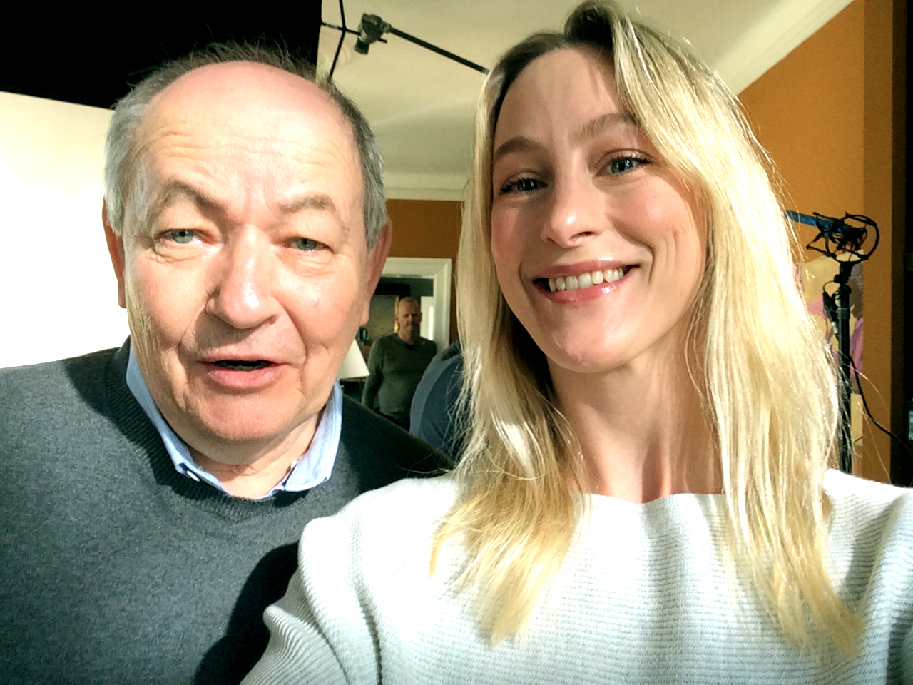 On set with Sören, who played my dad.