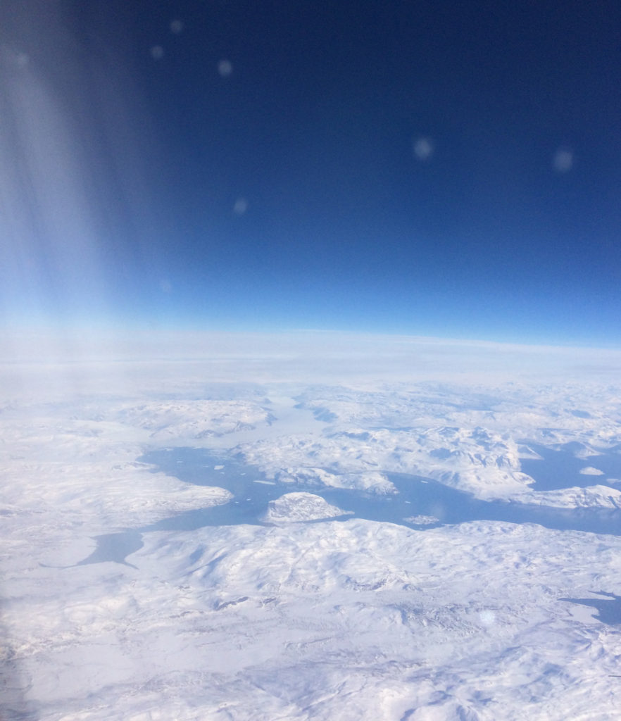 Flying over Greenland.