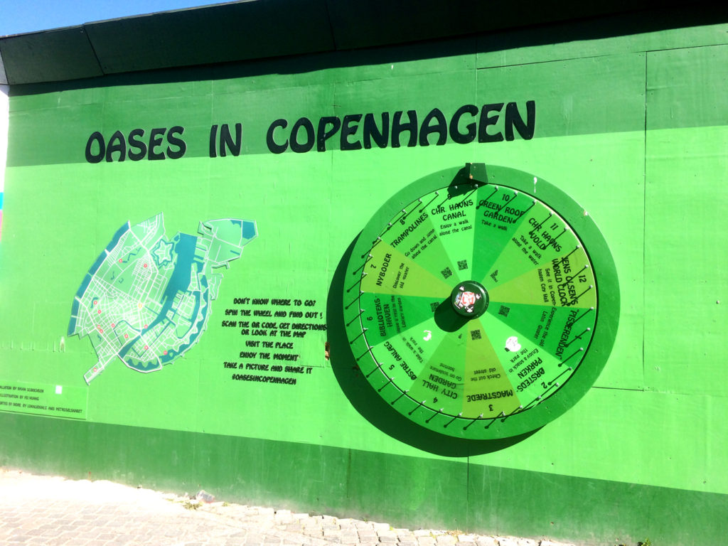 Behind this wall is... a construction site (surprise!). But I like that they've used the wall to point out oasis you can visit if you get tired of the construction work and the urban environment.