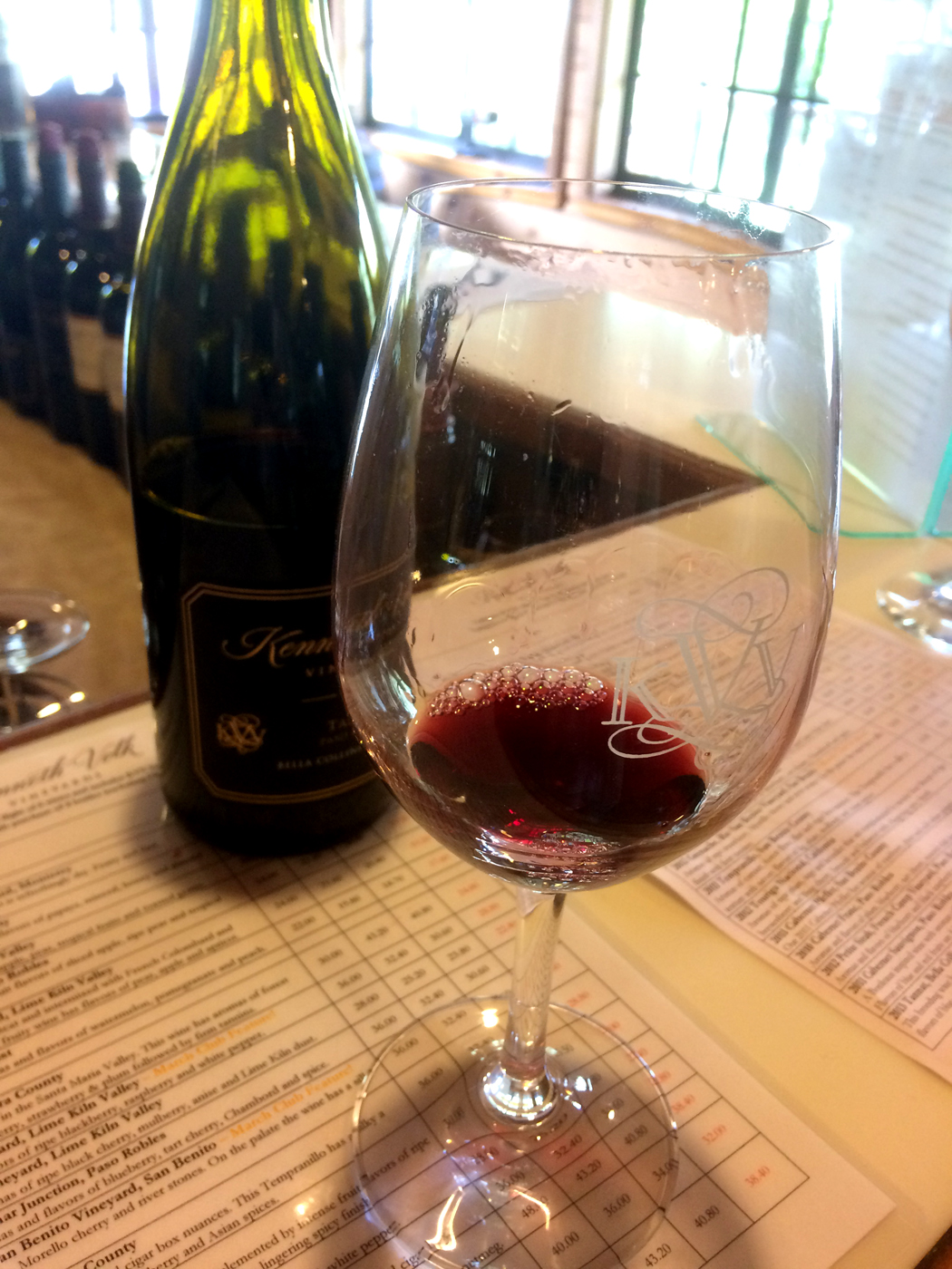 Wine tasting at Ken Volk Vineyards.