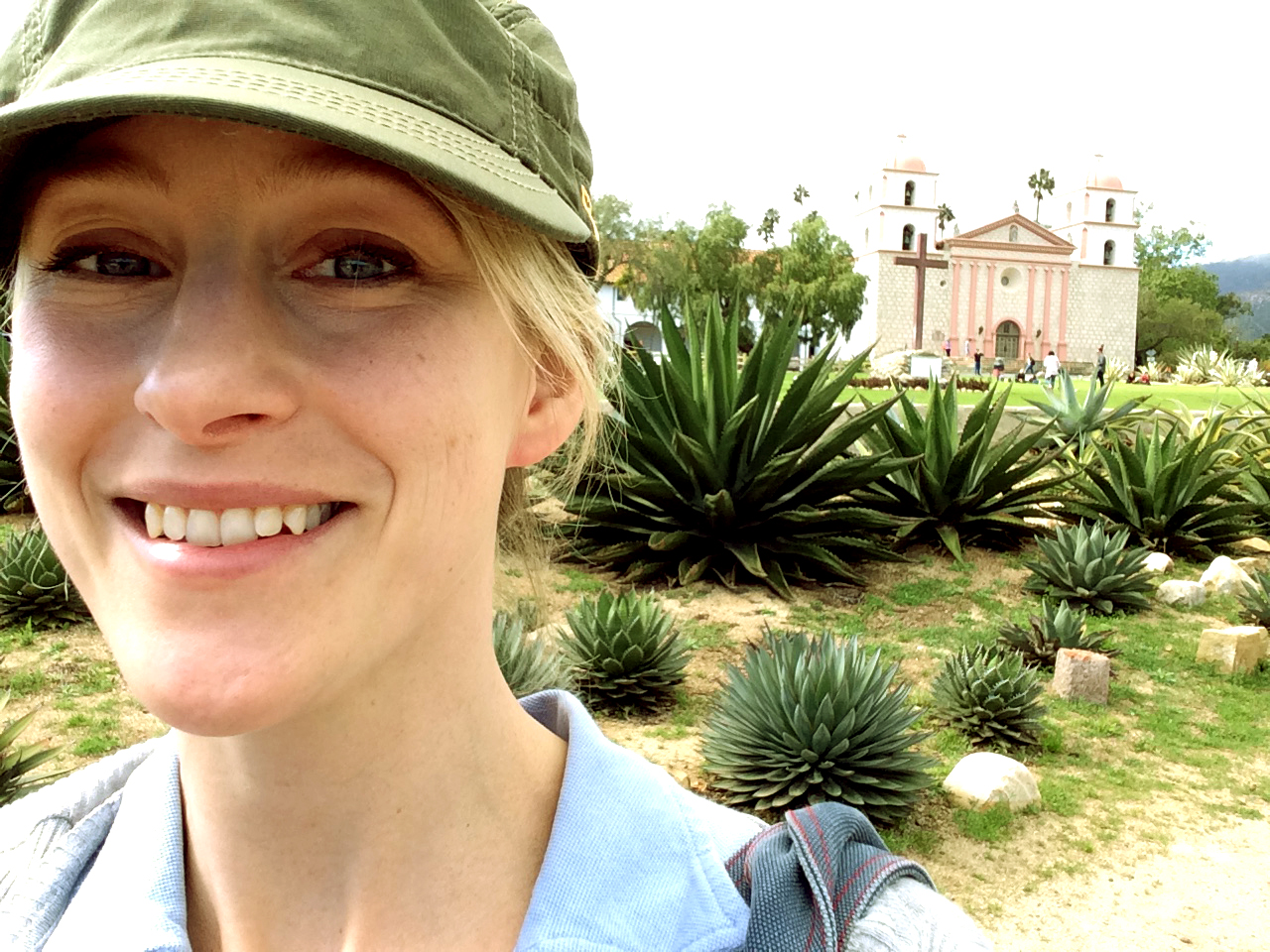 At the old mission in Santa Barbara.