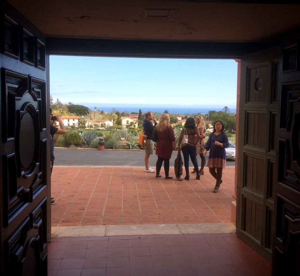 View from the Mission's entrance toward the ocean.