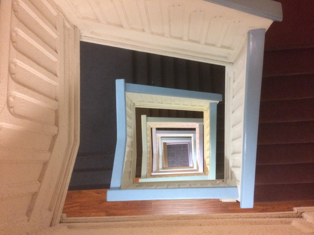 The stairs we had to walk to get to the roof top.